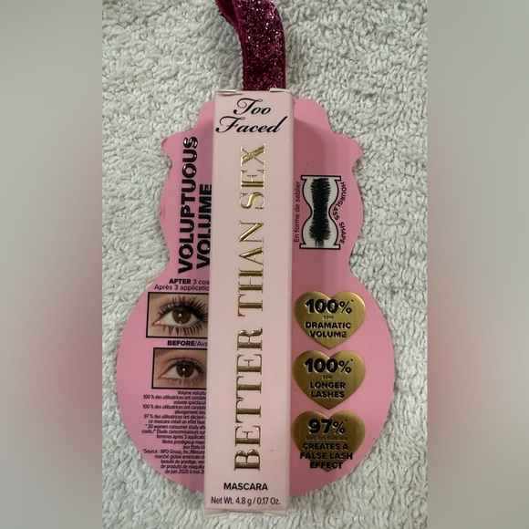 Too Faced Better Than Sex Mascara Snowman Ornament - Pink and Gold - Picture 4 of 5